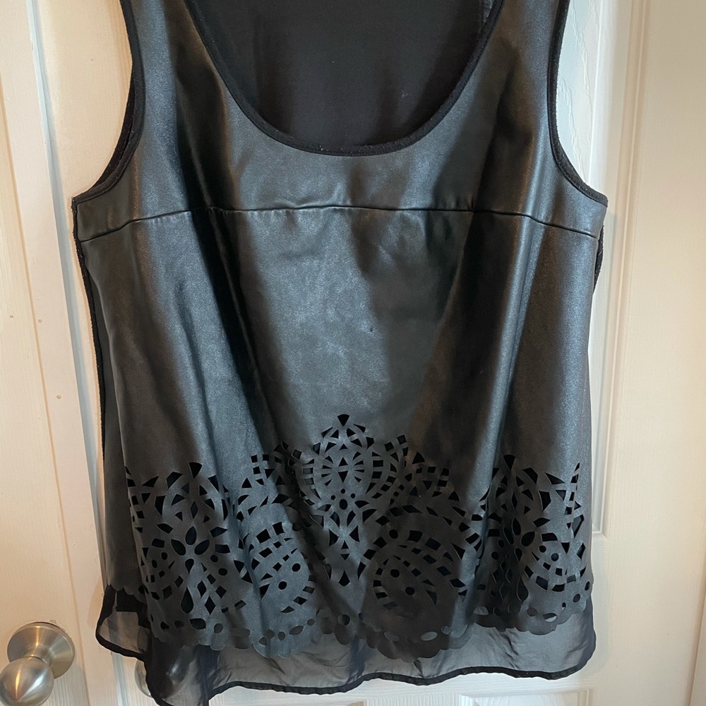 Lane Bryant faux leather tank top